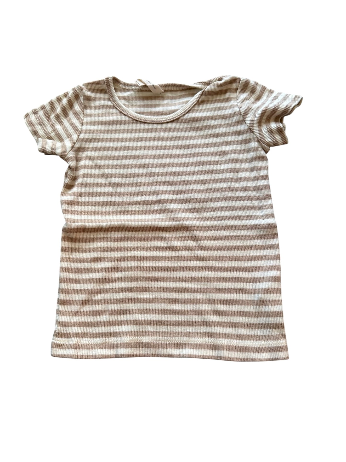 Quincey Mae Beige Striped Tee - Size 18-24 Months