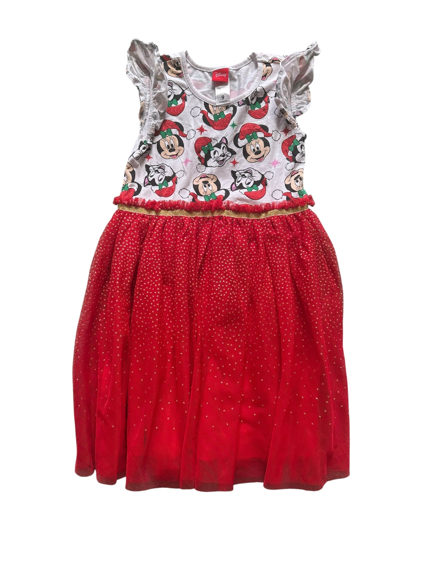 Minnie Mouse Tulle Christmas Dress - Size 9