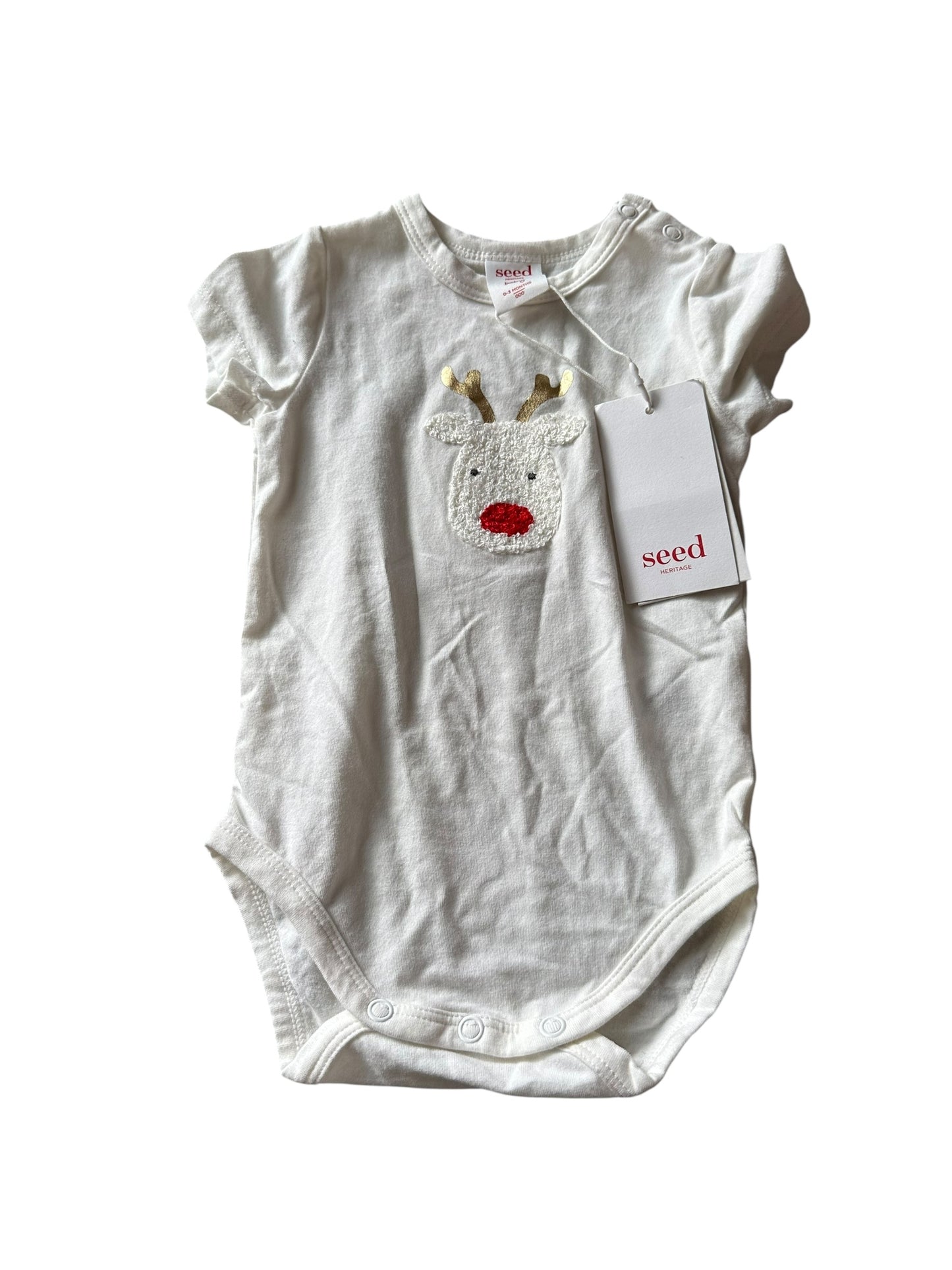Seed Reindeer Onesie - Size 0-3 Months NEW