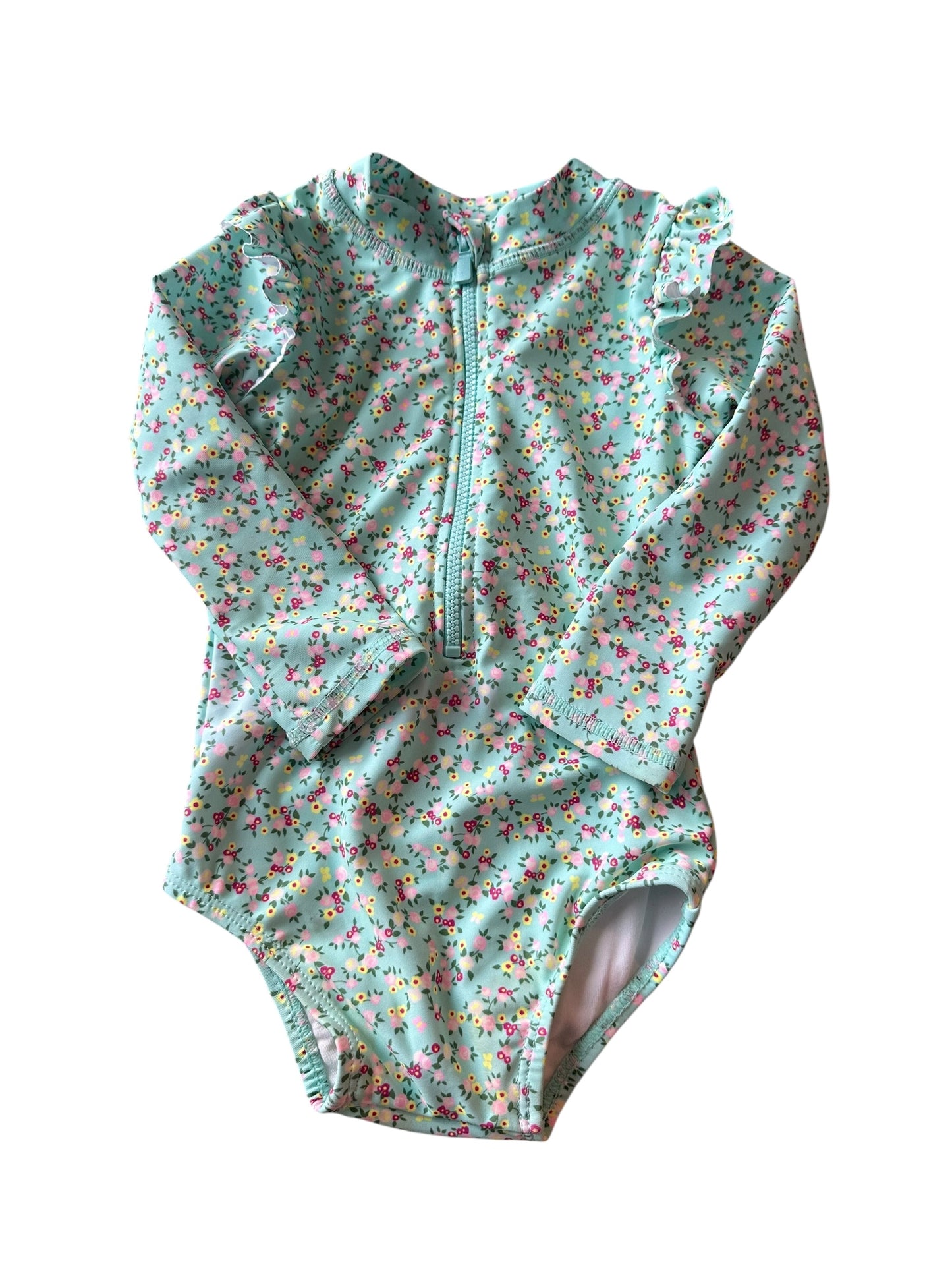 Cotton On Blue Floral Togs - Size 6-12 Months
