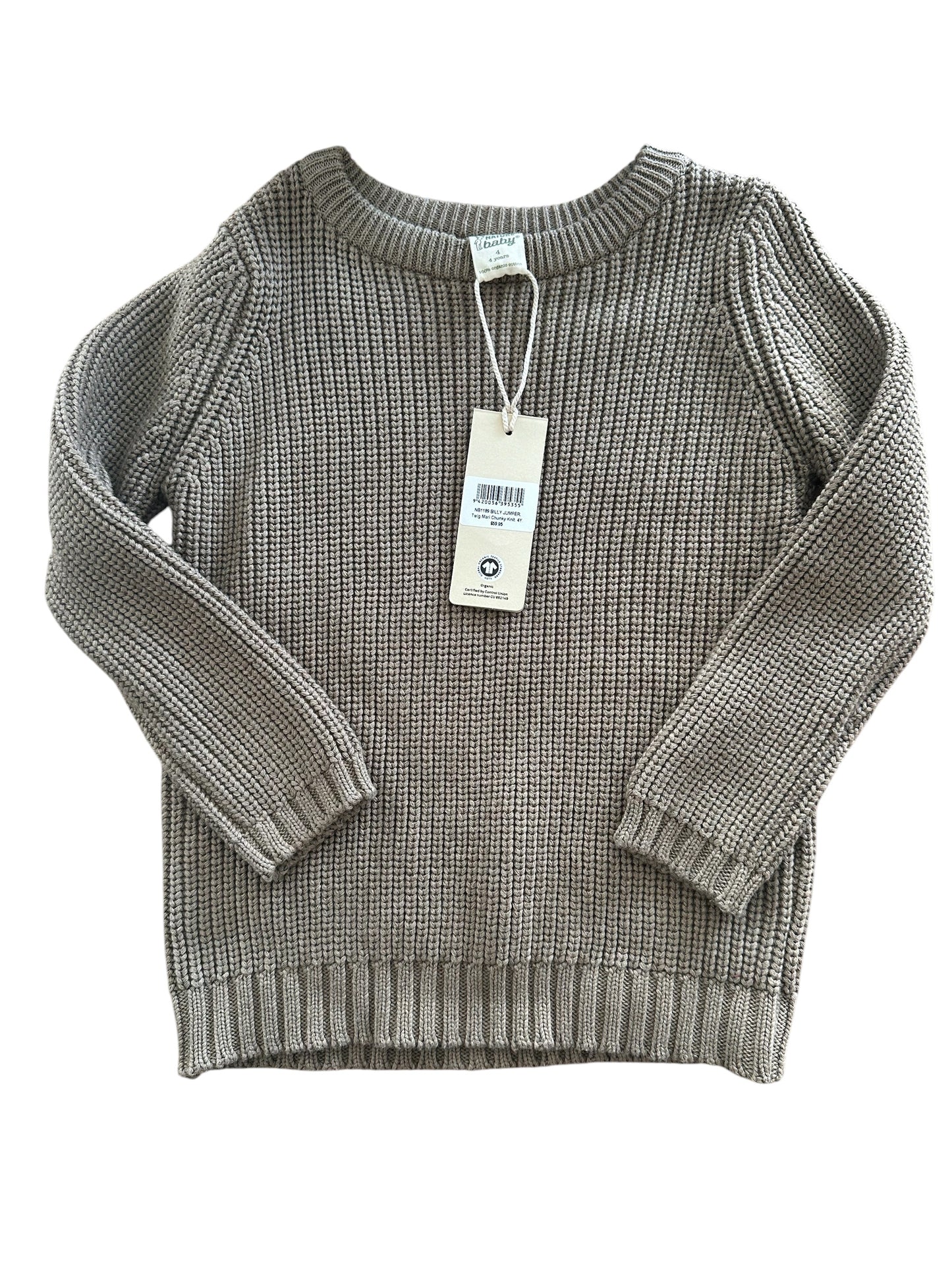 Nature Baby Chunky Green Knit - Size 4 NEW