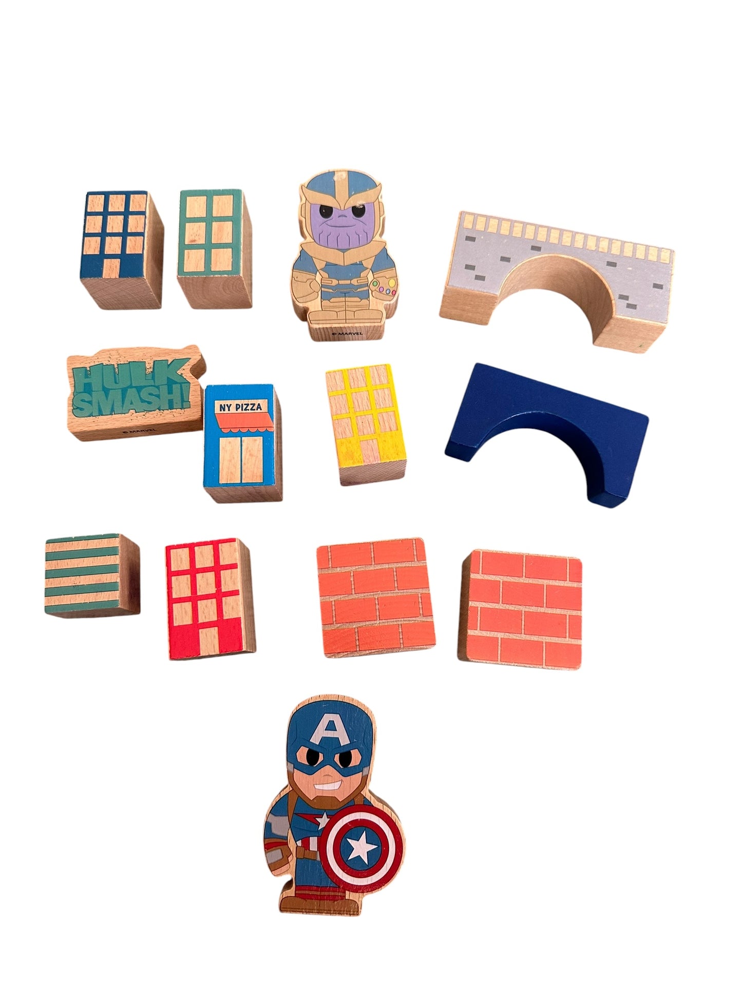 Wooden Marvel Block Set