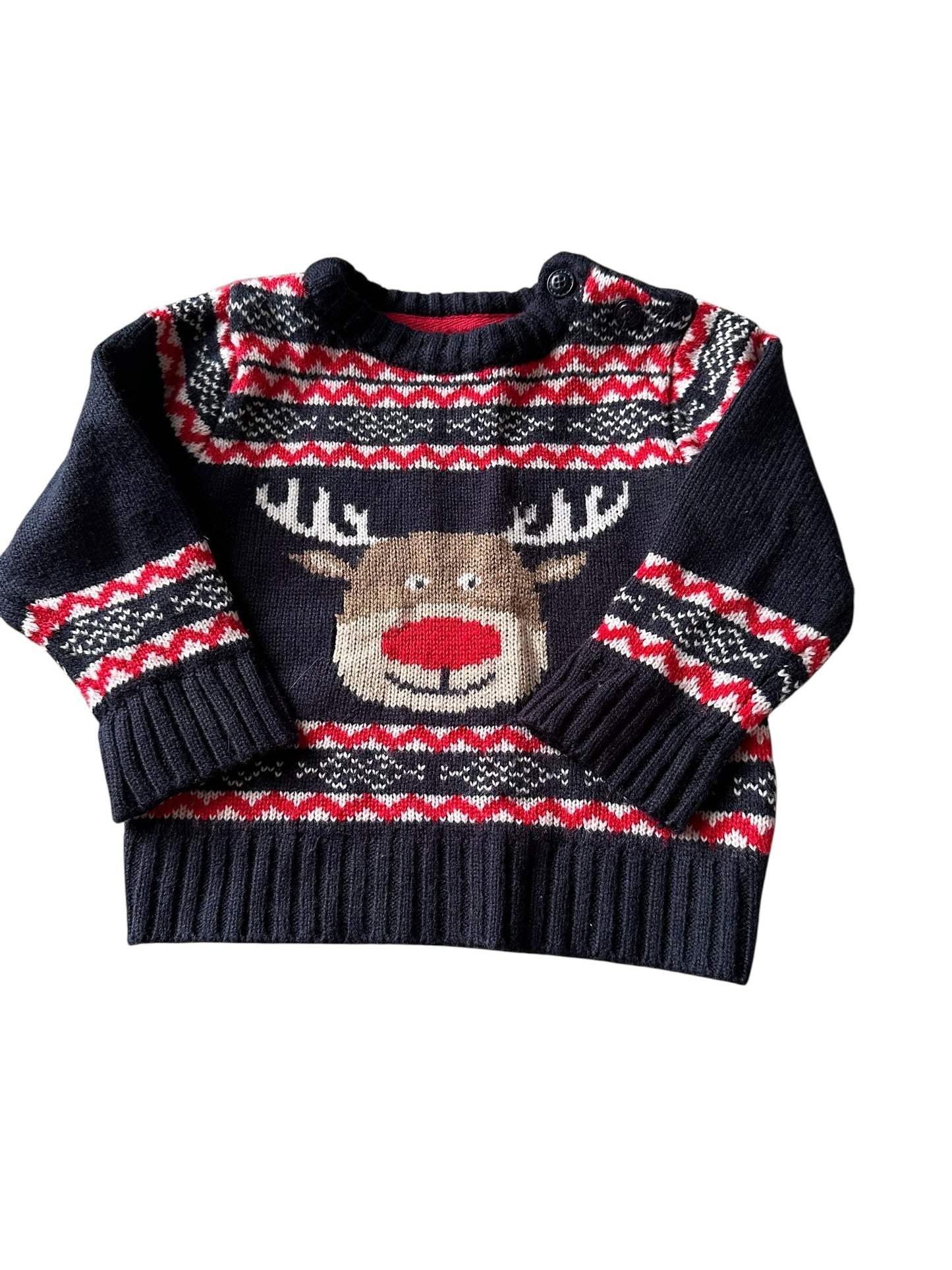 Christmas Reindeer Jumper - Size 18-24 Months