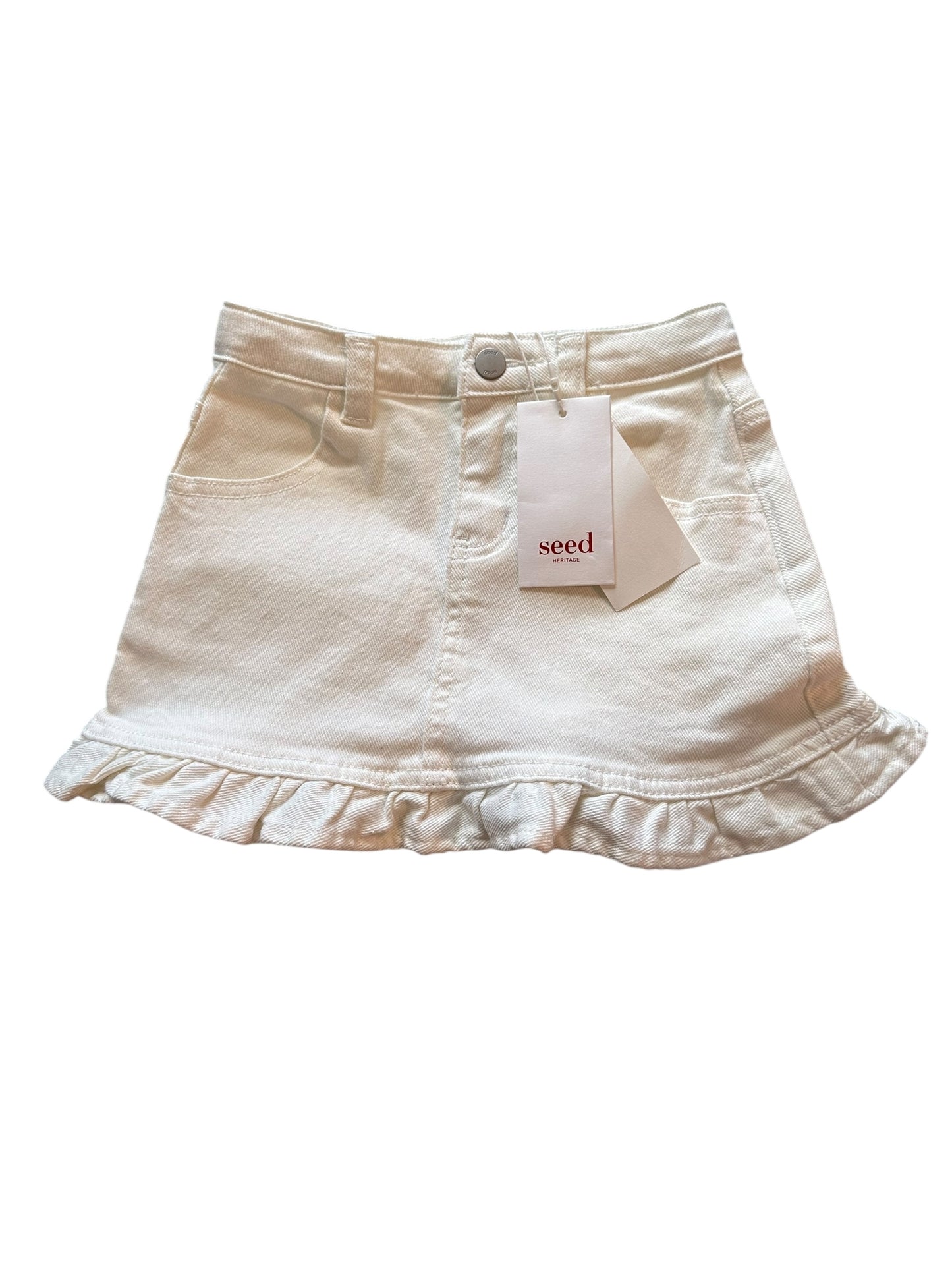 Seed White Denim Skirt - Size 4 NEW
