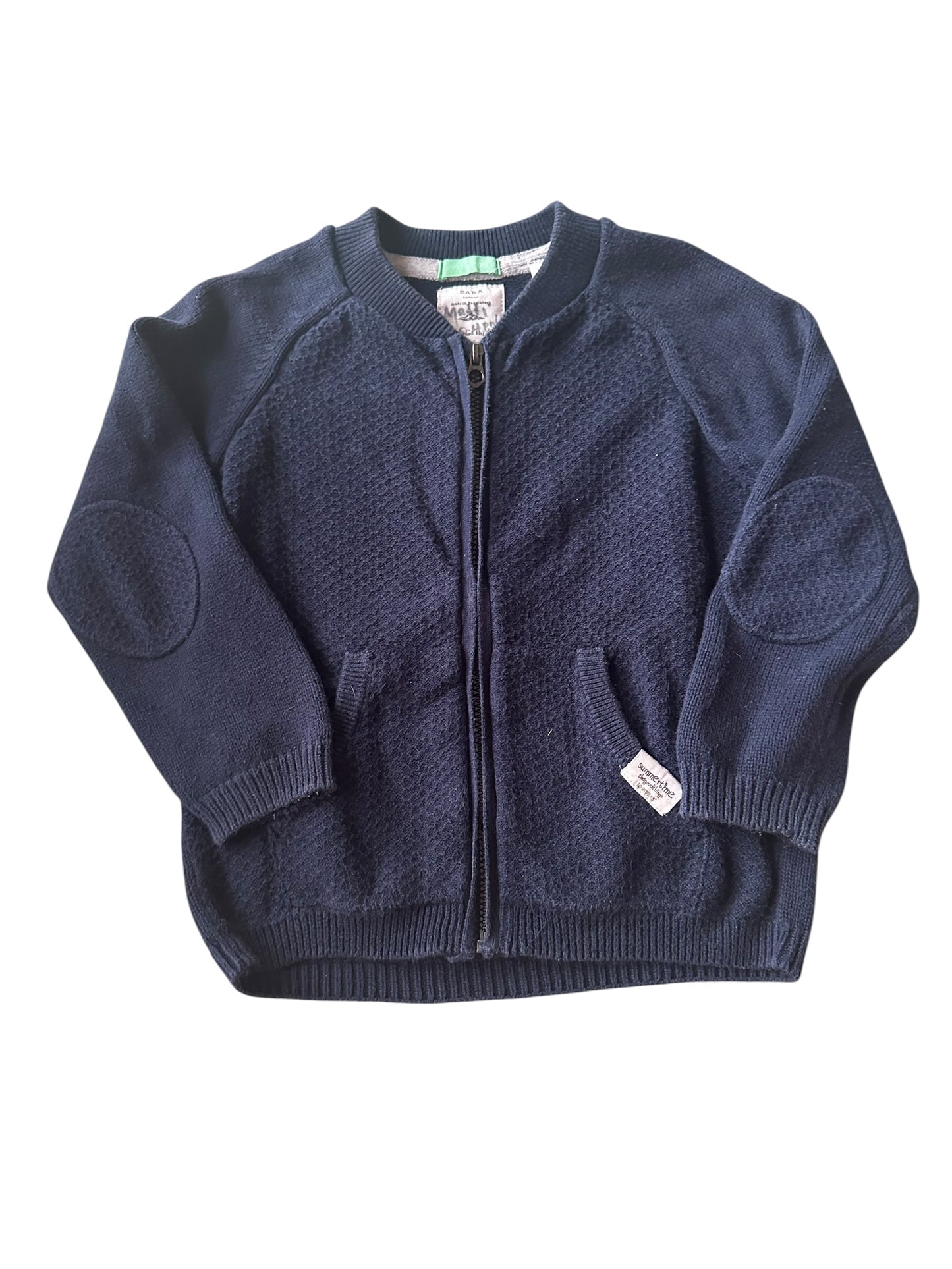 Zara Navy Zip Cardigan - Size 2-3