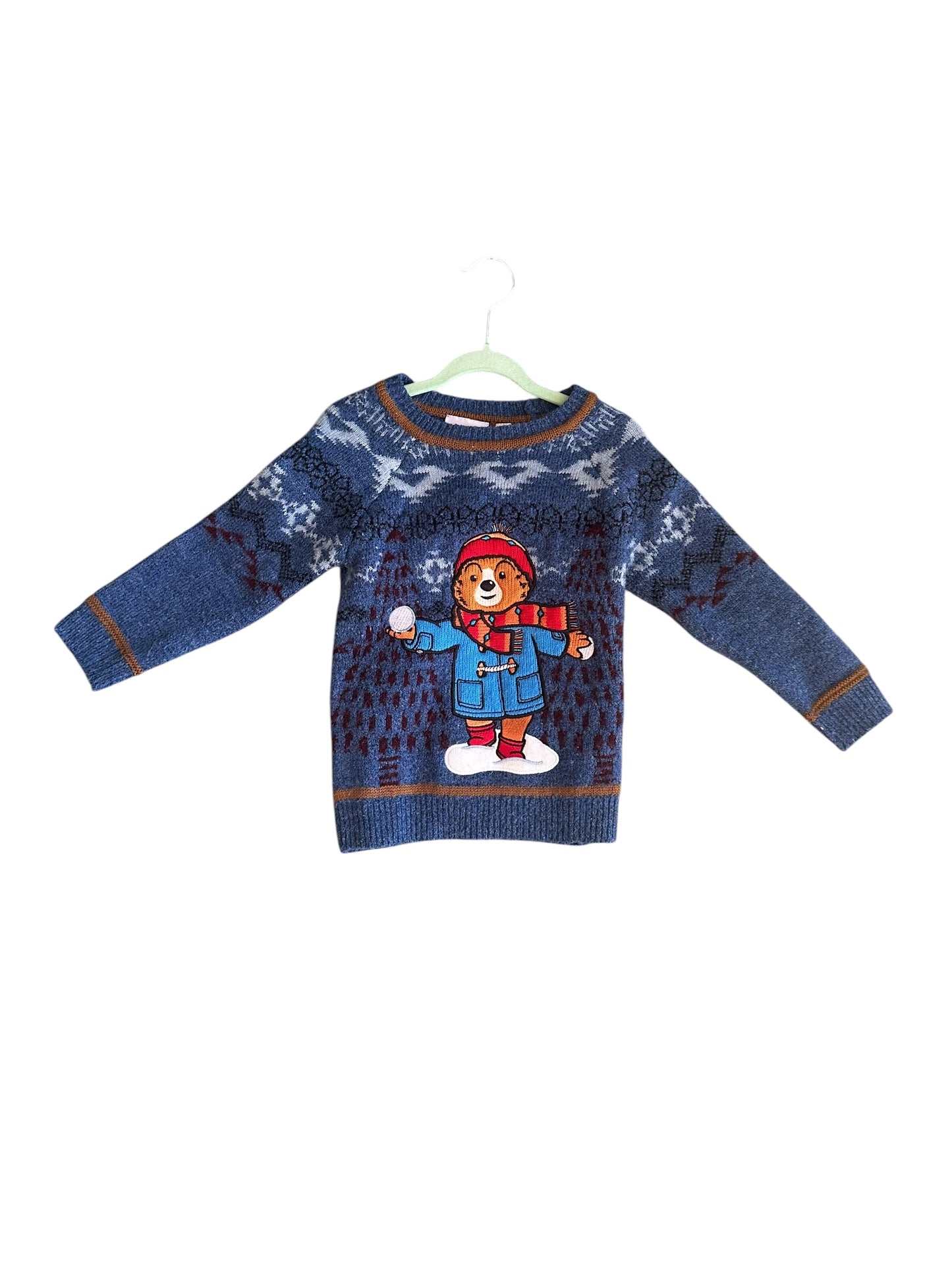 Paddington Bear Arcrylic Jumper - Size 2-3