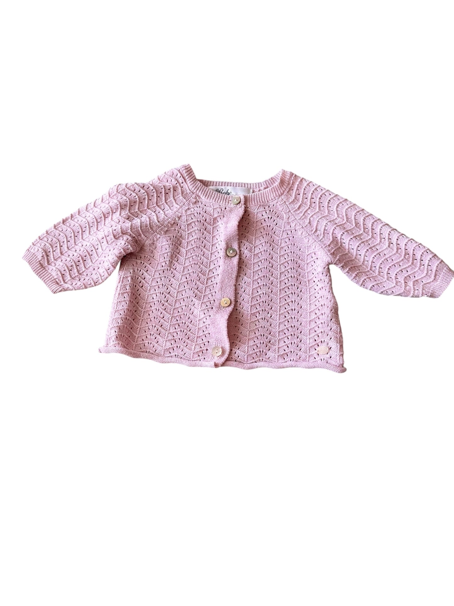 Bebé Pink Cardigan - Size Newborn