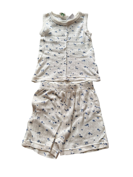 Nature Baby Pointelle Floral PJ Set - Size 1 NEW