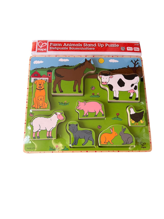 Hape Farm Animals Stand Up Puzzle - NEW