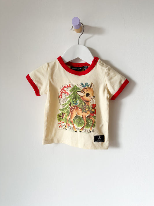 Rock Your Baby Reindeer Tee - Size 3-6 Months