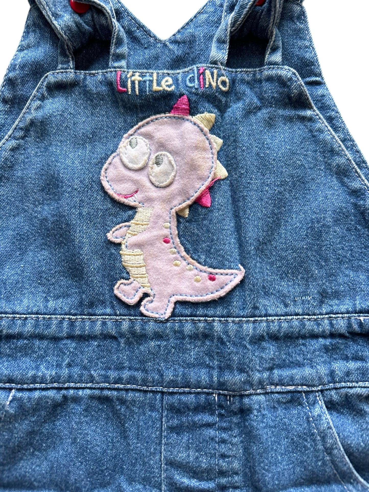 Little Dino Denim Overalls - Size 1