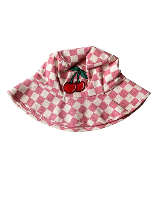 Rock Your Kid Pink Checkered Hat - Size Large (8-14Y)