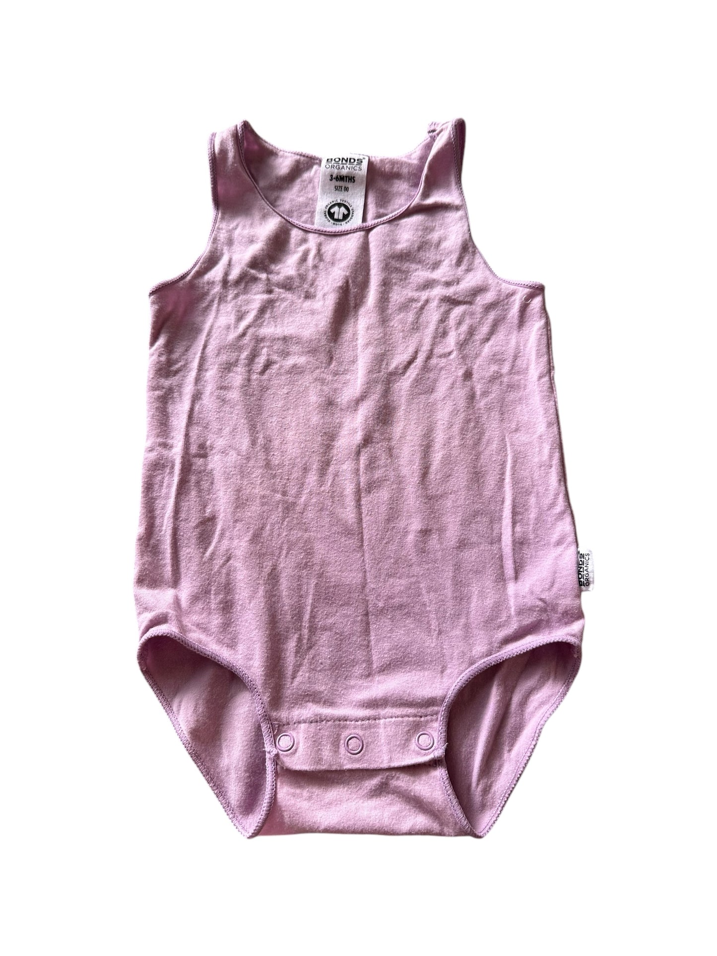 Bonds Pink Singlet Suit - Size 3-6 Months