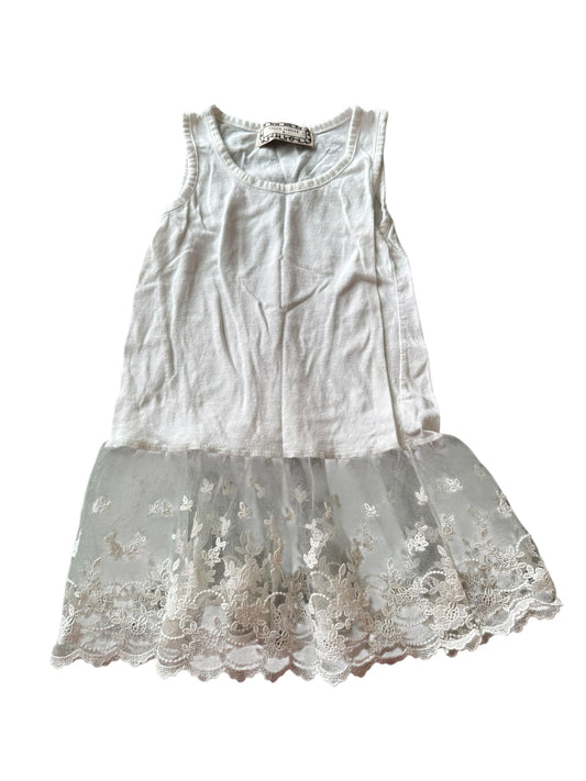 Little Trelise White Lace Singlet - Size S (4-6)