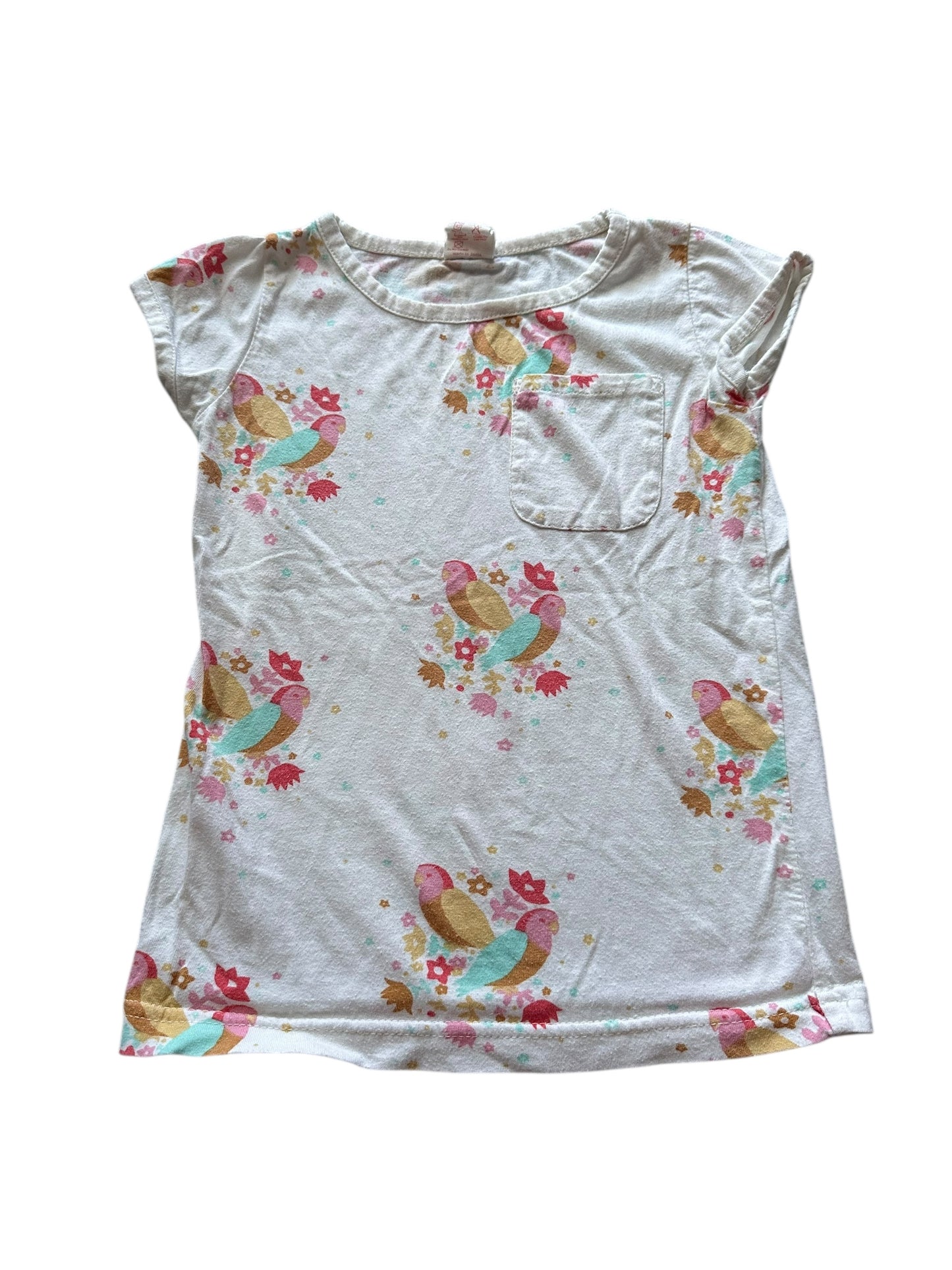 Kid Nature Floral Bird Tee - Size 3