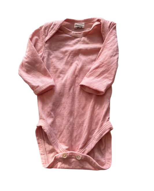 Nature Baby Pink Merino Onesie - Size 0-3 Months