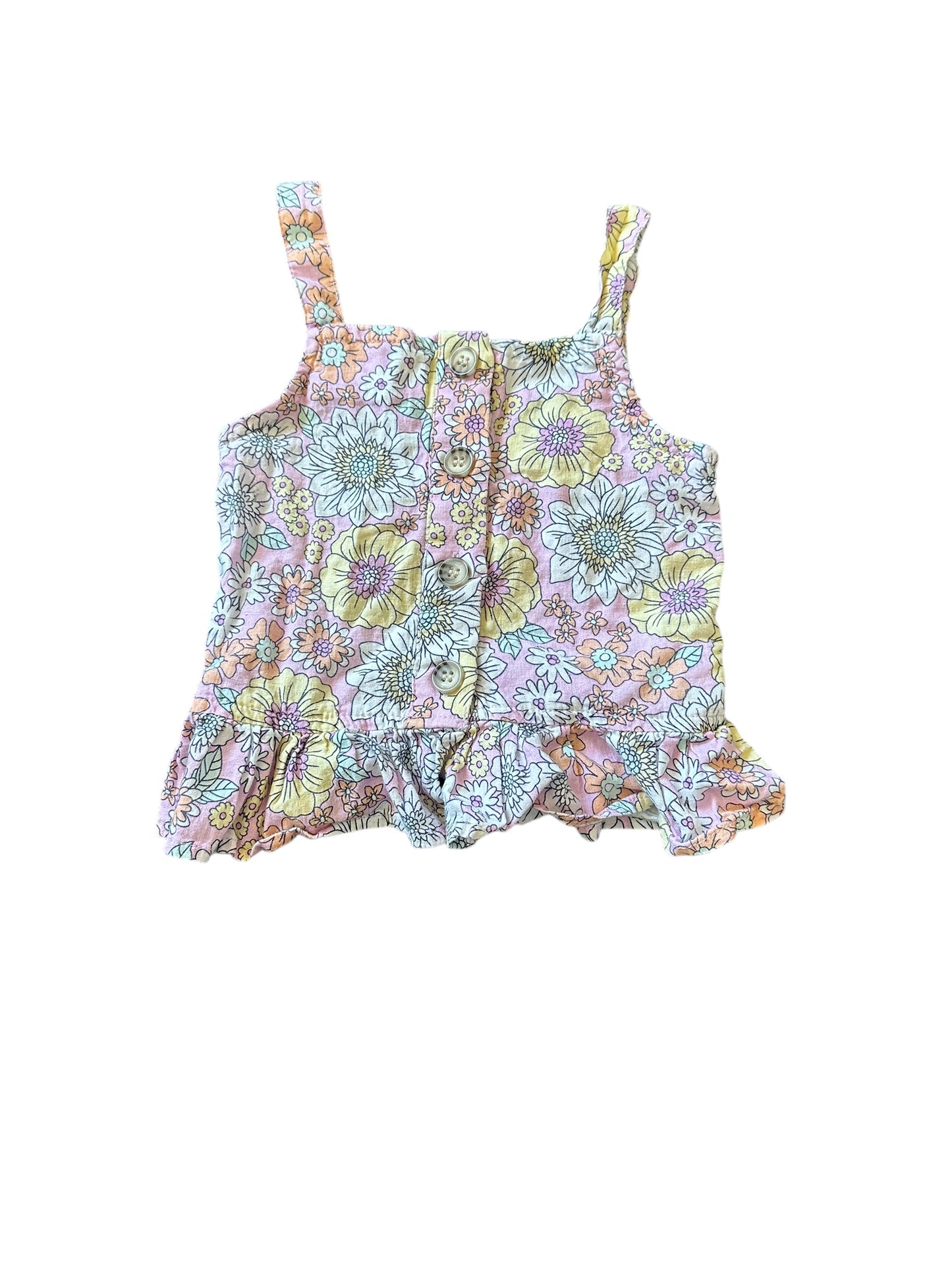 Mac + Ellie Floral Singlet - Size 4