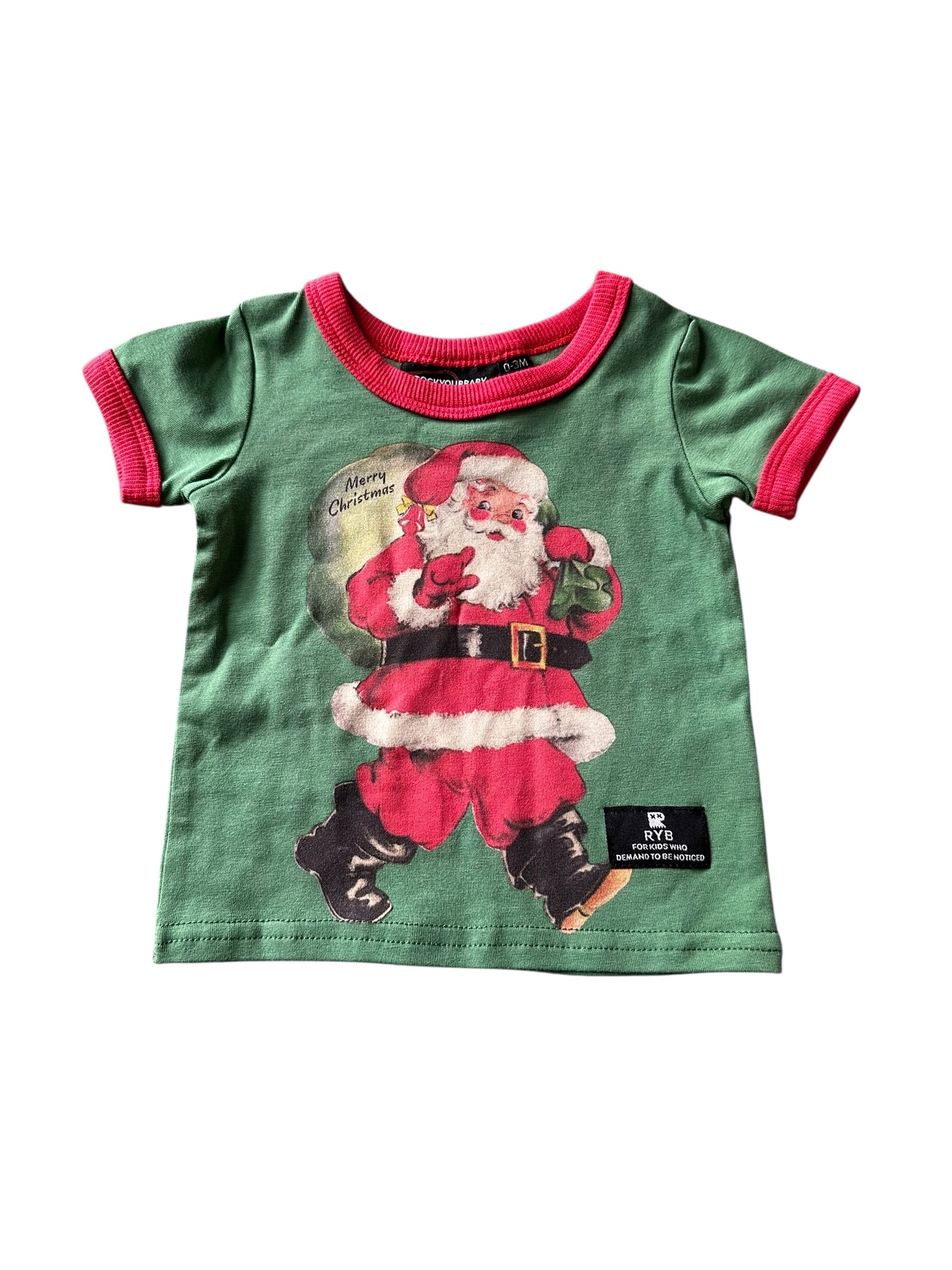Rock Your Kid Santa Tee - Size 0-3 Months
