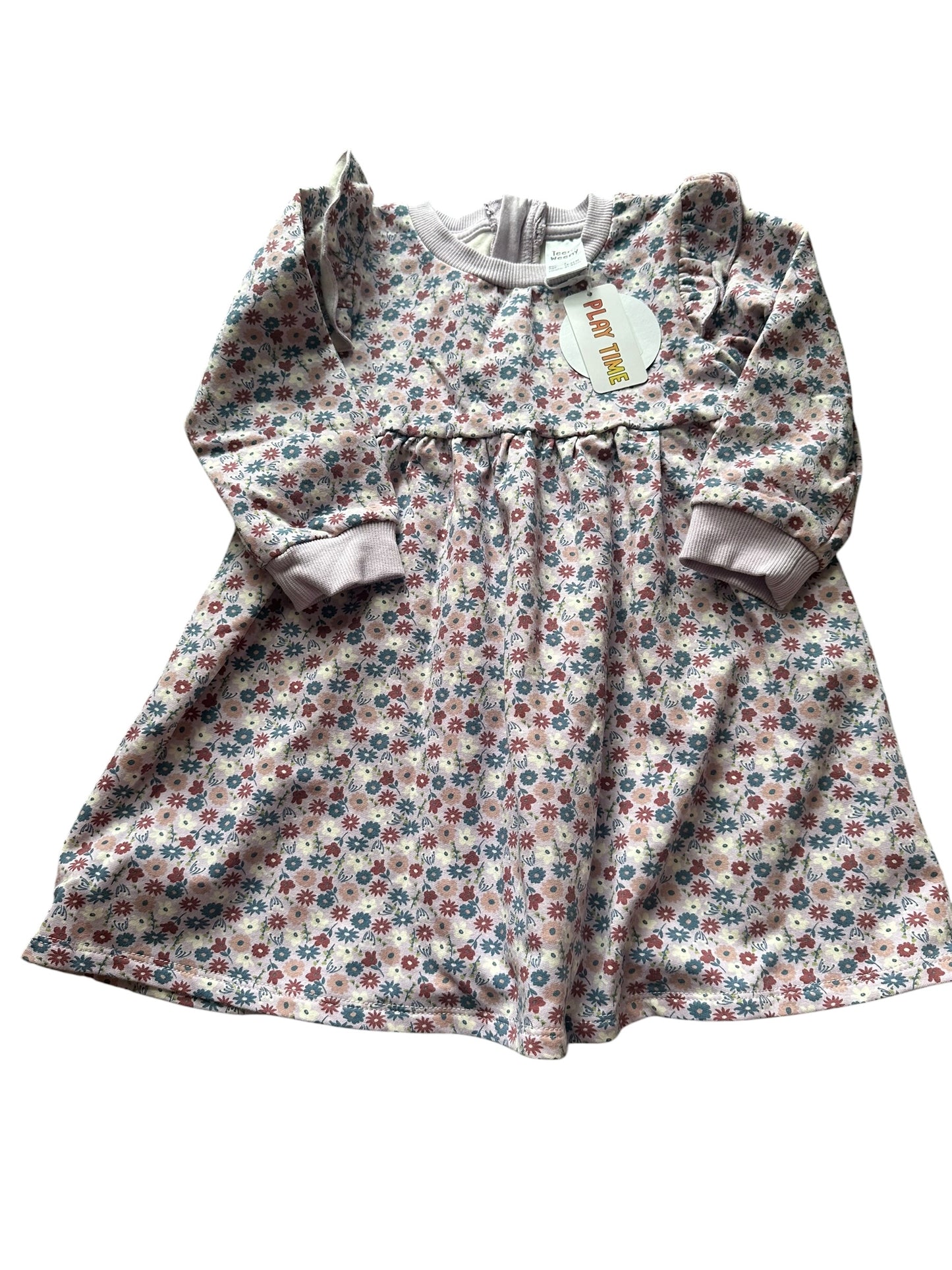 Teeny Weeny Fleece Lined Floral Dress - Size 2 NEW
