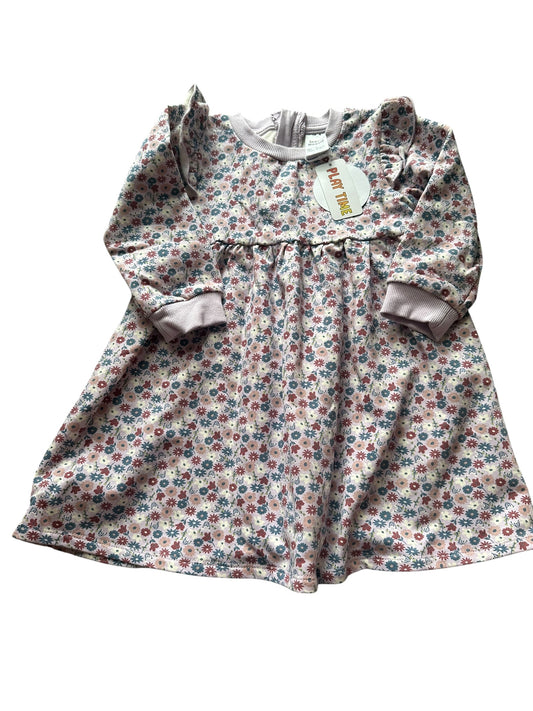 Teeny Weeny Fleece Lined Floral Dress - Size 2 NEW