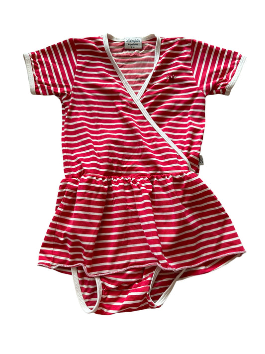 Dimples Red Striped Swimsuit - Size 2