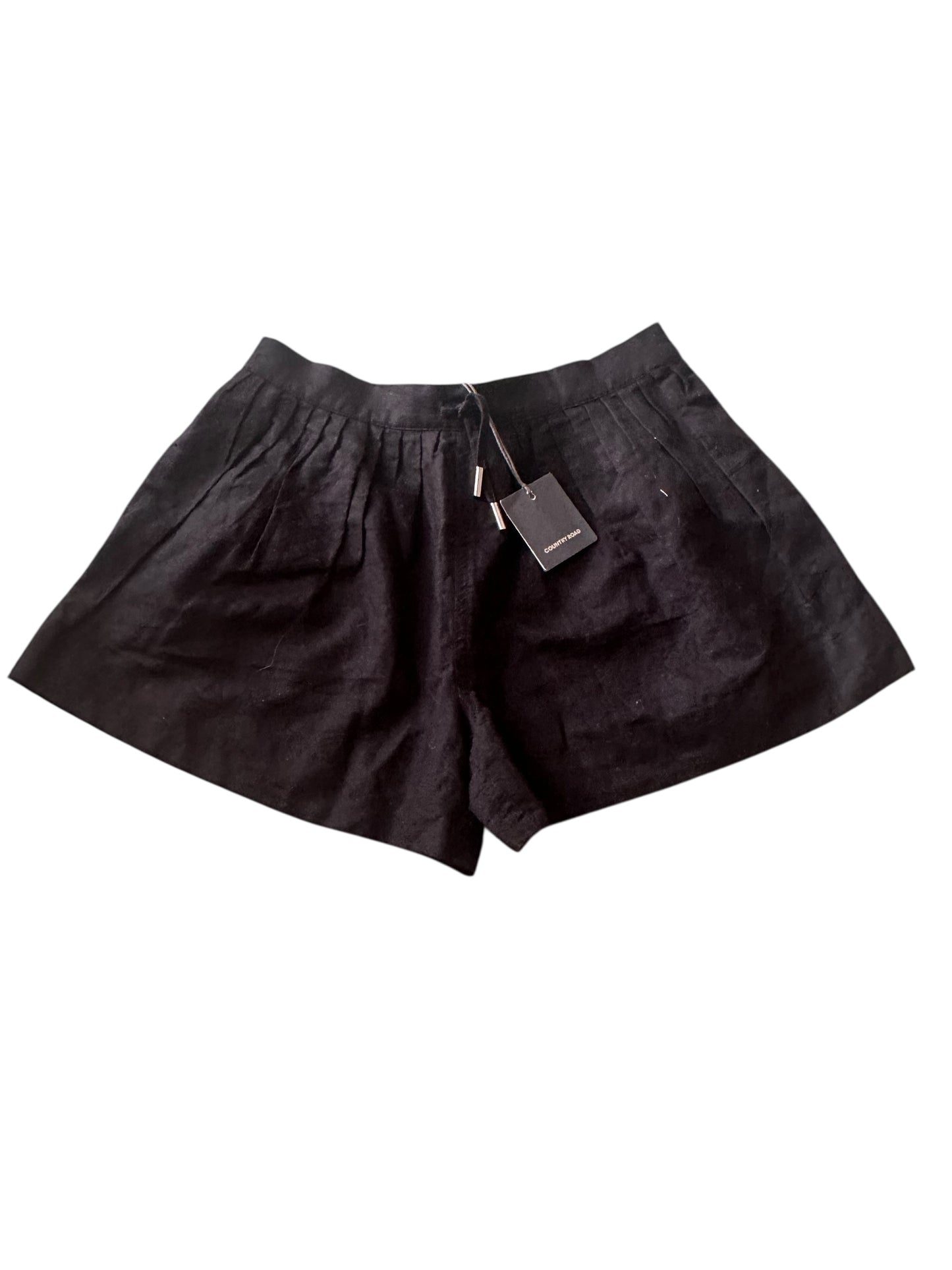 Country Road Black Linen Blend Shorts - Size 10 NEW