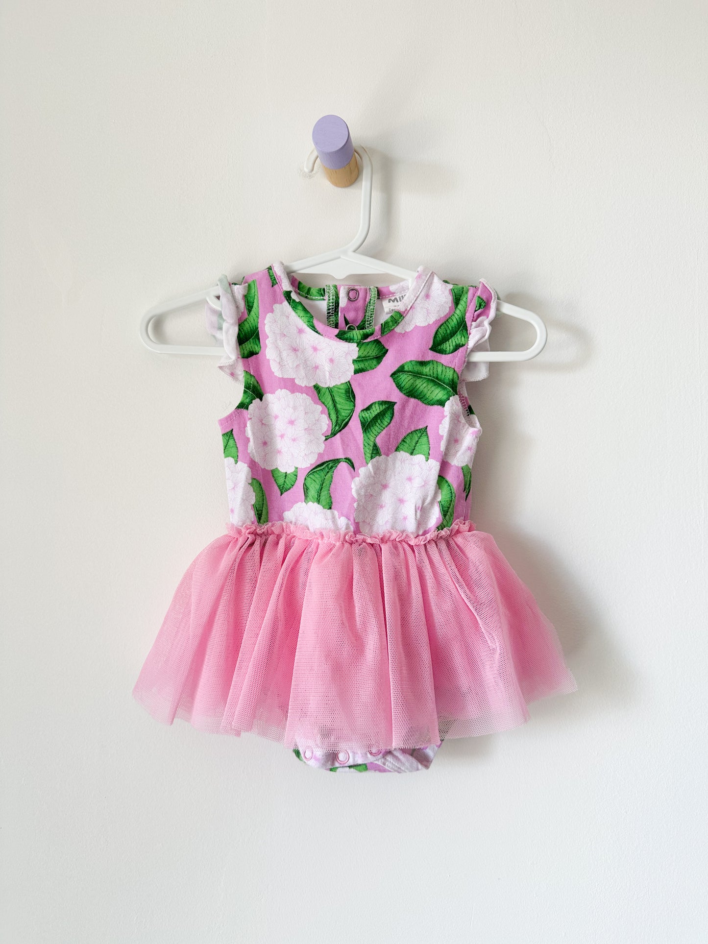 Milky Floral Tulle Dress - Size 3-6 Months