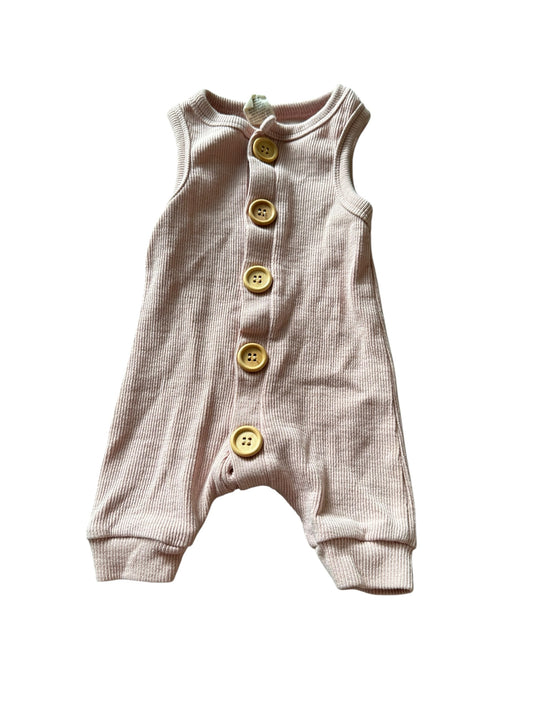 With Love For Kids Blush Ribbed Romper - Size Newborn