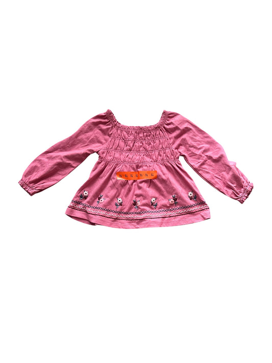 Shirred Pink Long Sleeve - Size 2 NEW