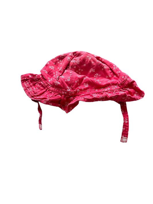 Red Floral Sunhat - Size Small (6-12 Months)