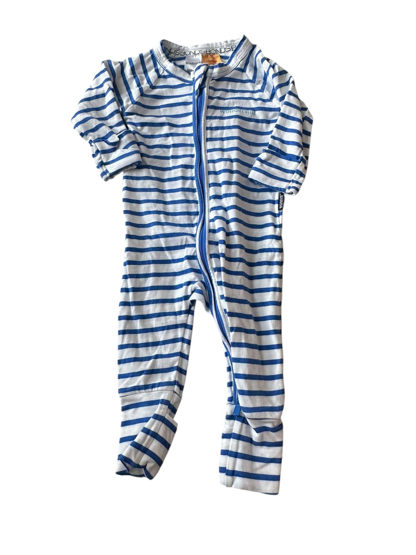Bonds Striped Wondersuit - Size 0-3 Months
