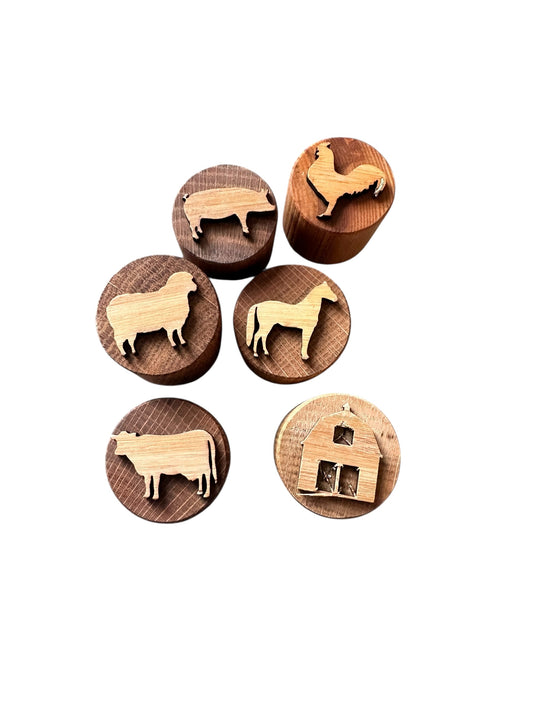 Wooden Playdough Stamps - Farm
