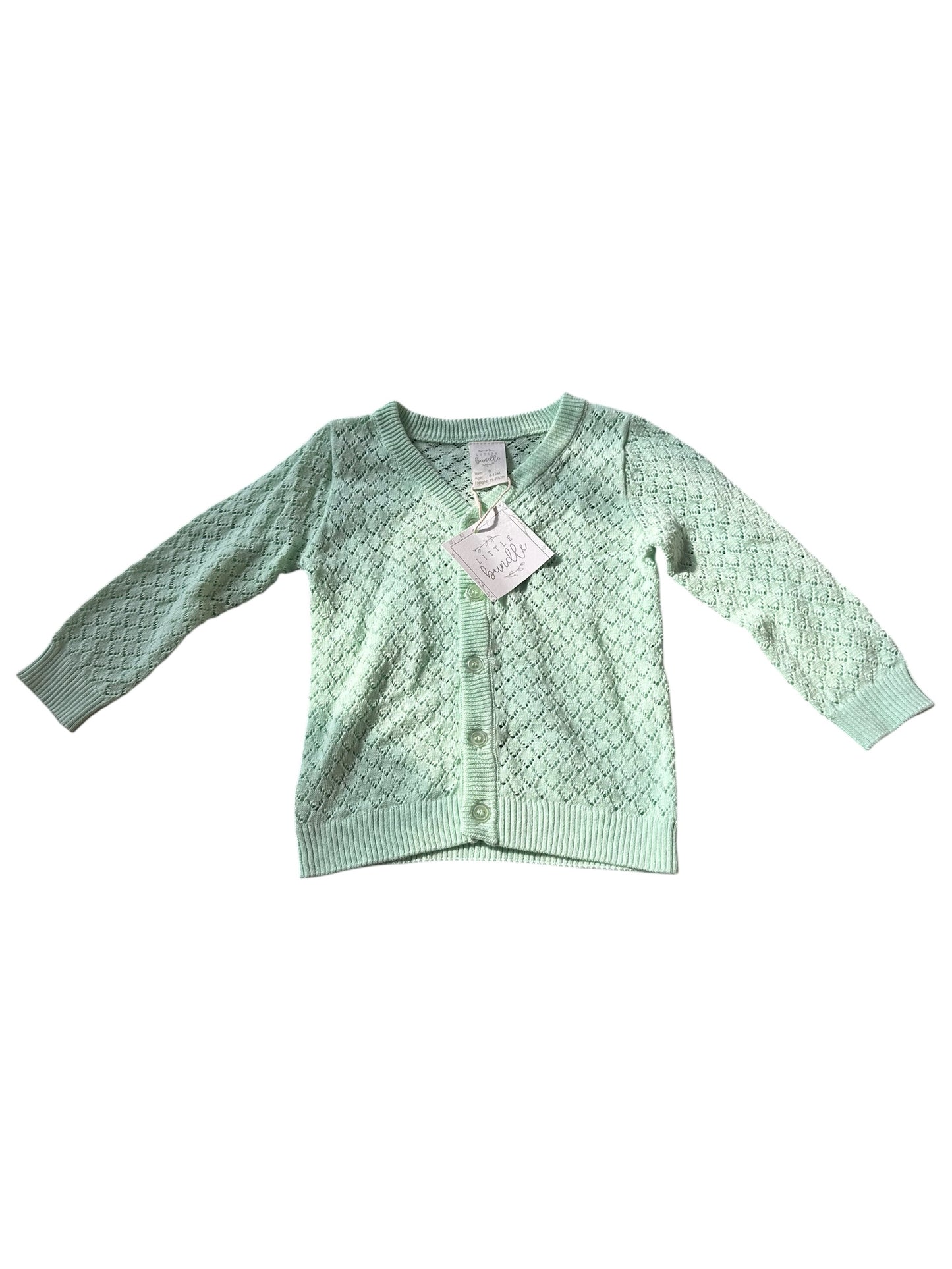 Little Bundle Green Cardigan - Size 6-12 Months NEW