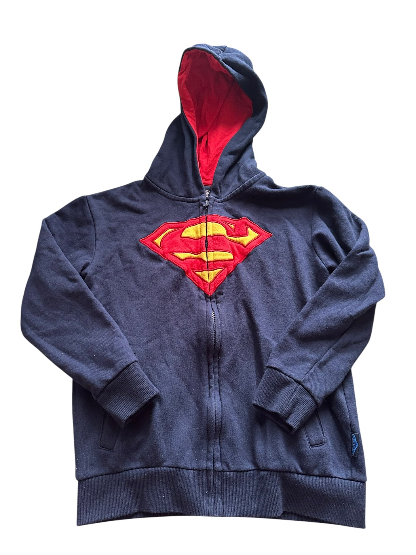 Movie World Superman Zip Hoodie - Size 8