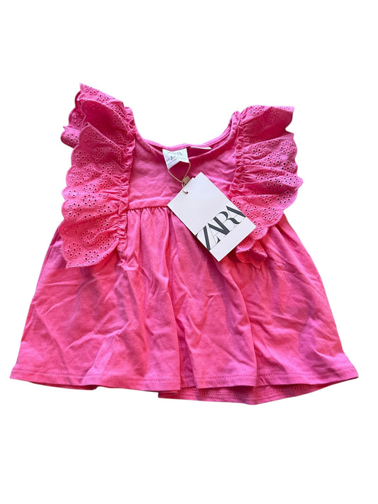Zara Pink Ruffle Top - Size 6-9 Months NEW
