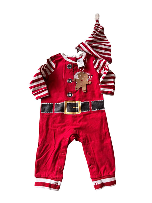 Santa Claus Onesie + Hat - Size 3-6 Months NEW