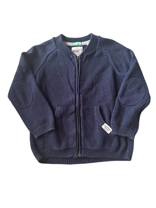 Zara Navy Zip Cardigan - Size 2-3