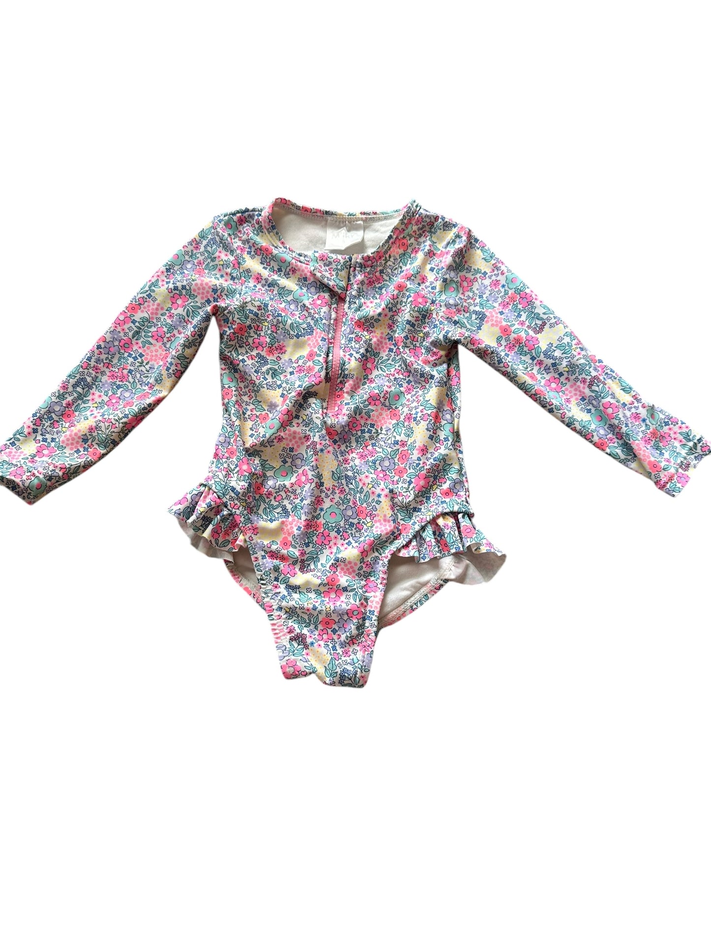 Milky Floral Swimsuit - Size 6-12 Months