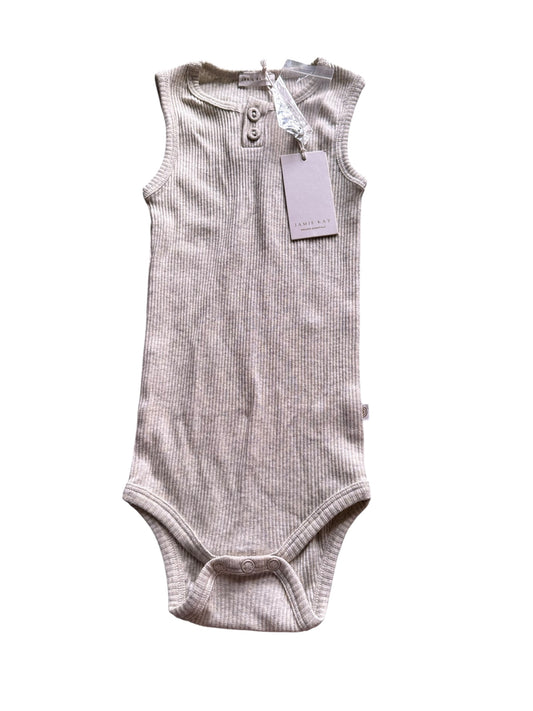 Jamie Kay Grey Ribbed Singlet Suit - Size 2 NEW