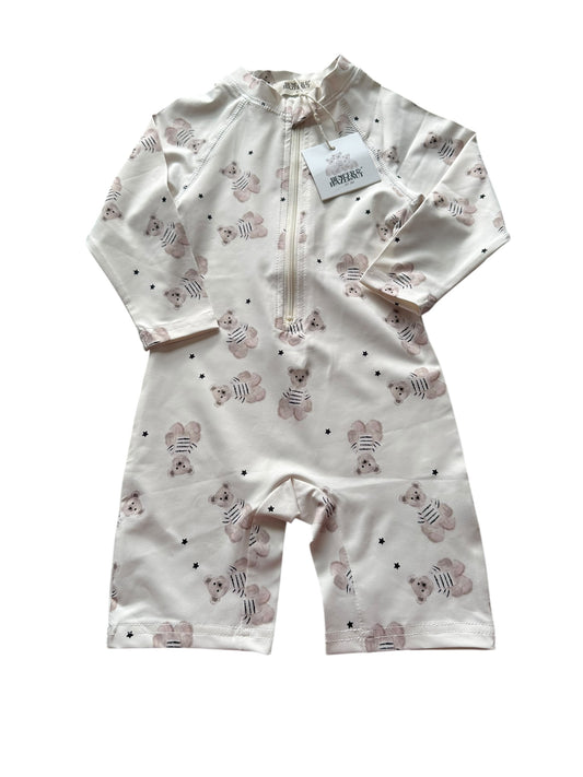 Bencer & Hazelnut Bear Rash Suit - Size 6-12 Months NEW