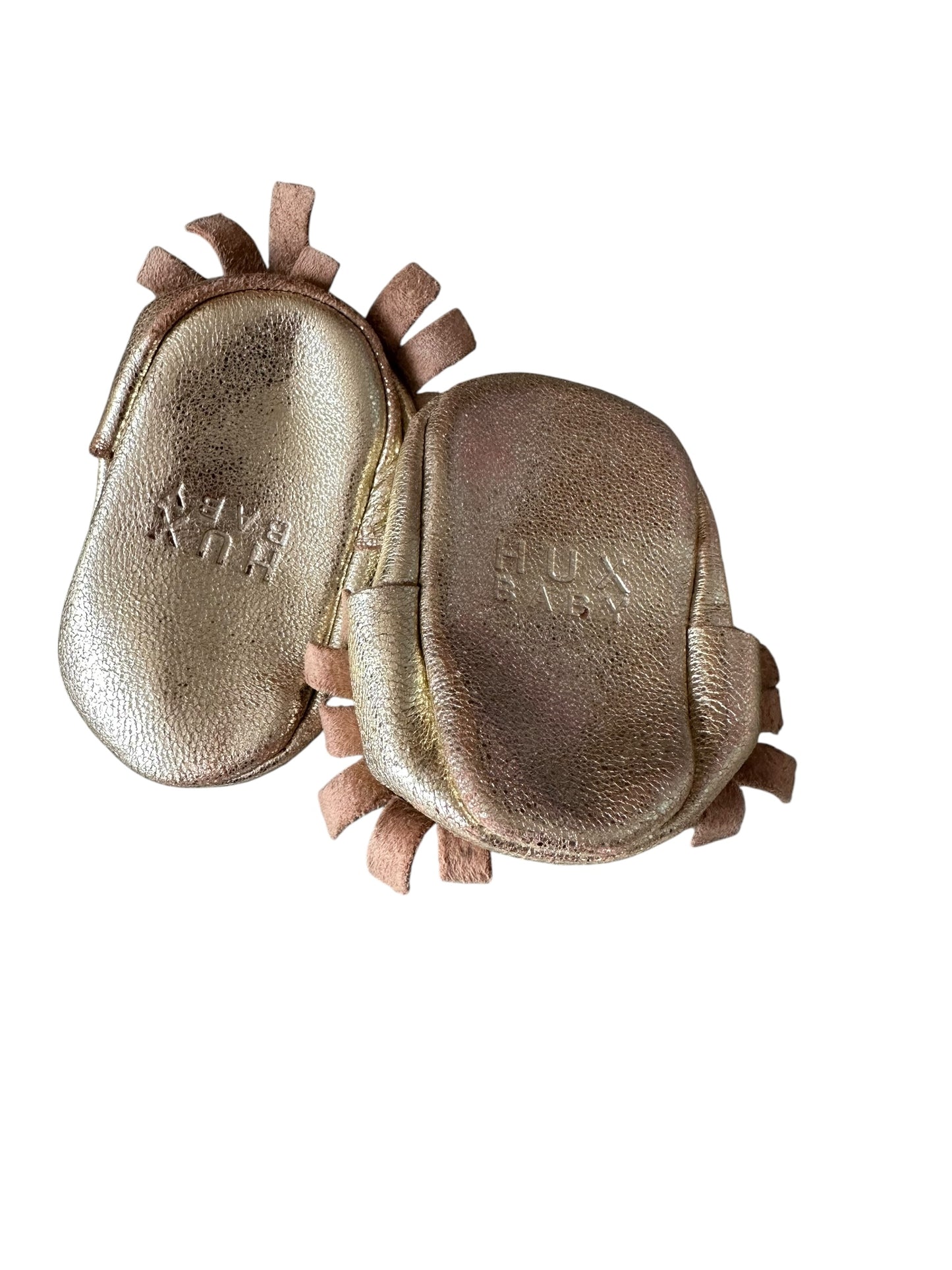 Huxbaby Gold Shoes - Size 3-6 Months