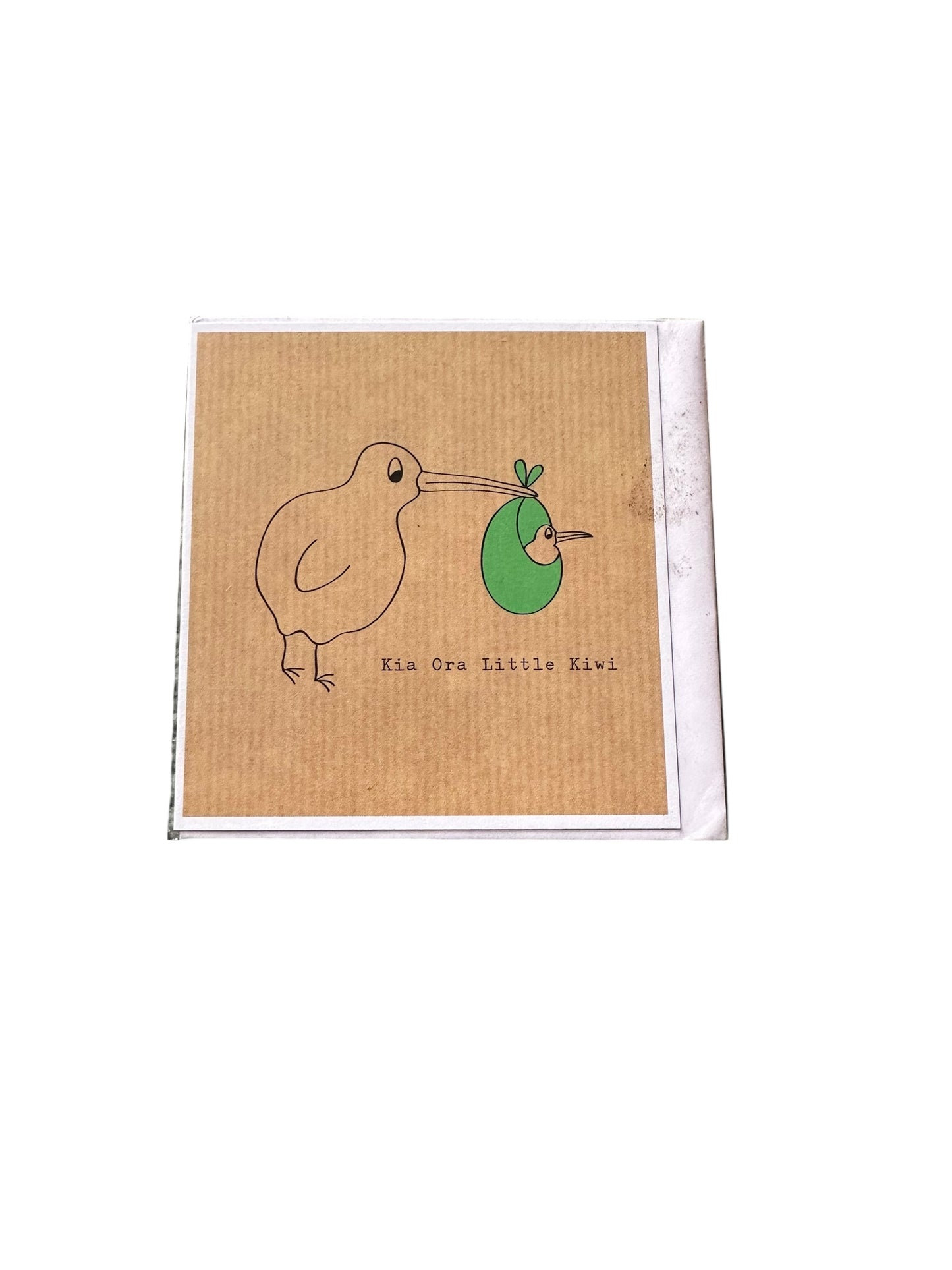 The Little Card Factory Kia Ora Little Kiwi Green Card
