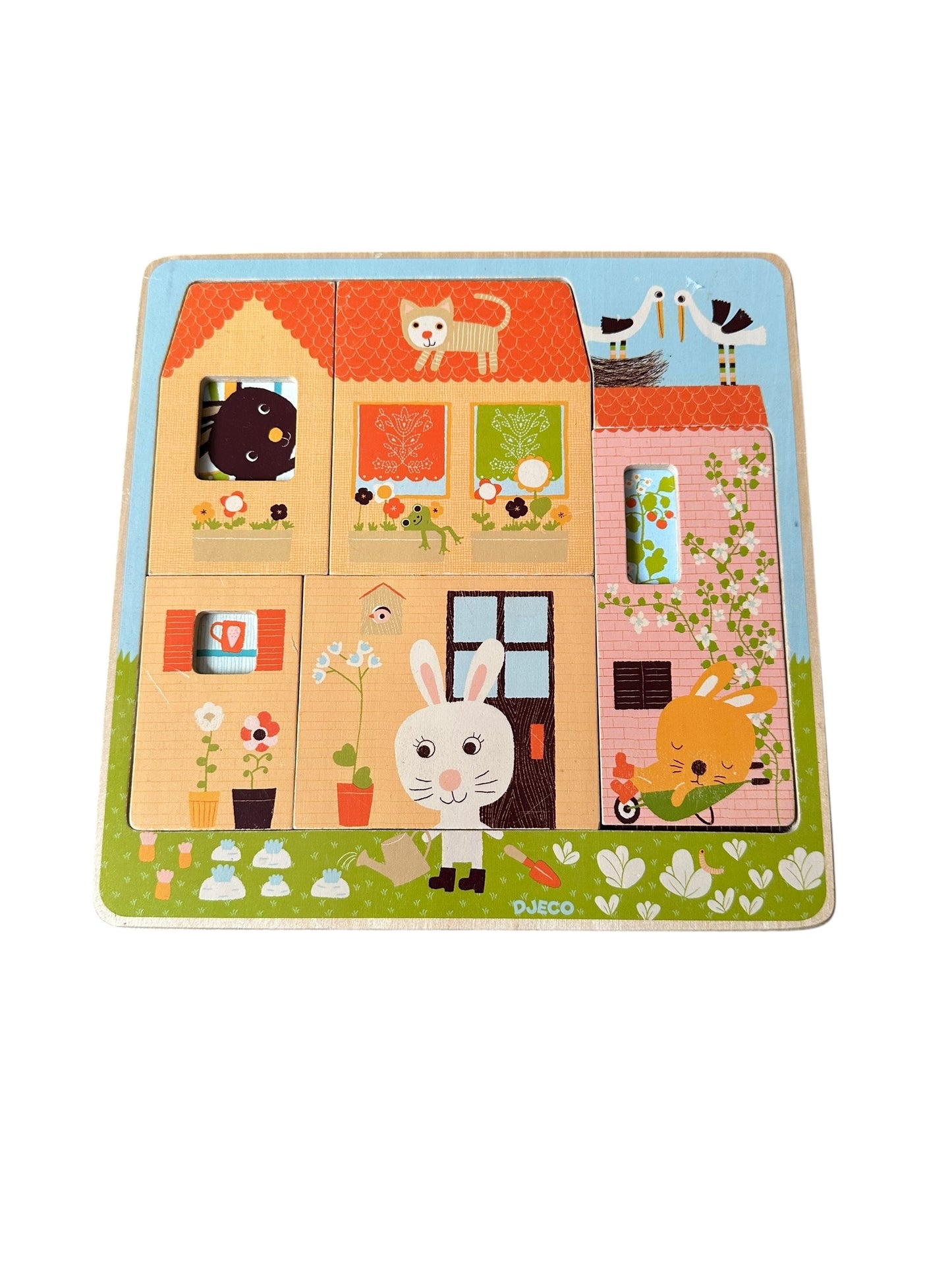 Djeco Layered Bunny House Wooden Puzzle