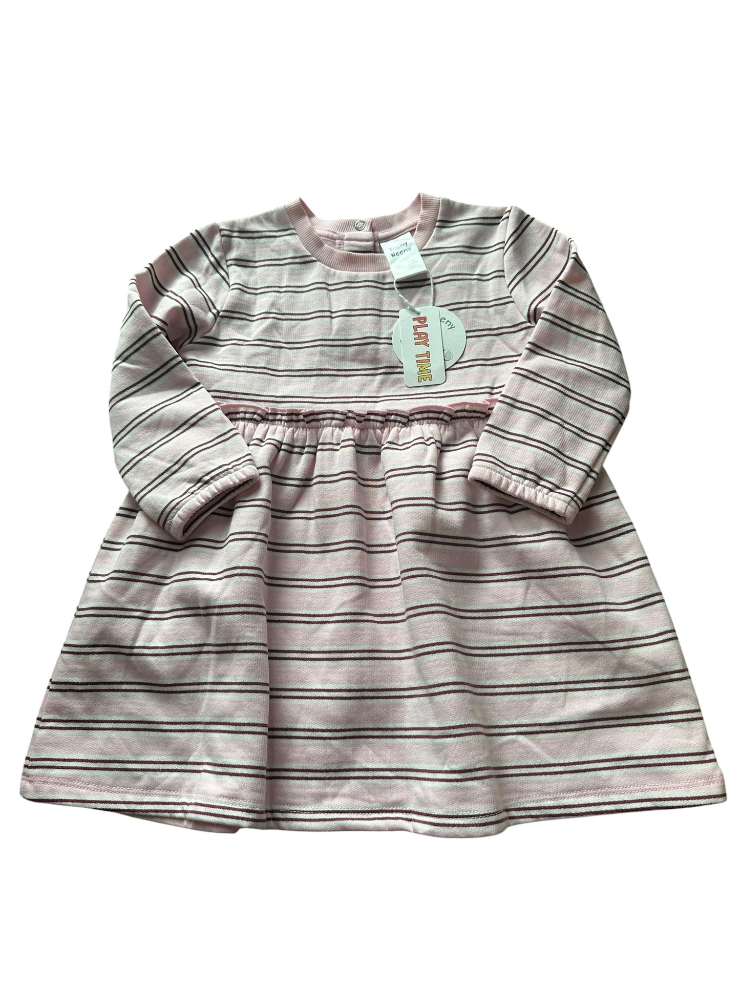 Teeny Weeny Fleece Lined Stripe Dress - Size 2 NEW