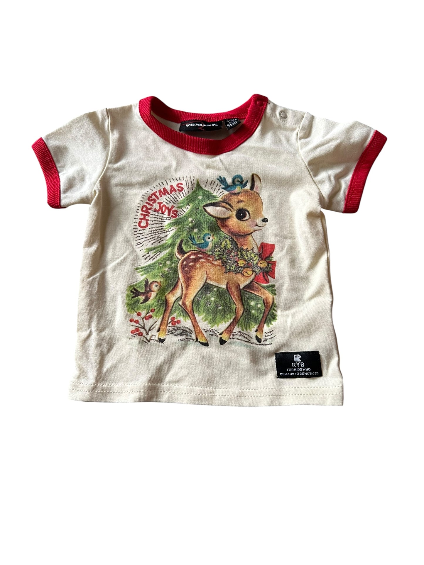 Rock Your Baby Reindeer Tee - Size 3-6 Months