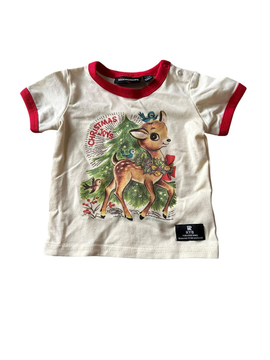 Rock Your Baby Reindeer Tee - Size 3-6 Months