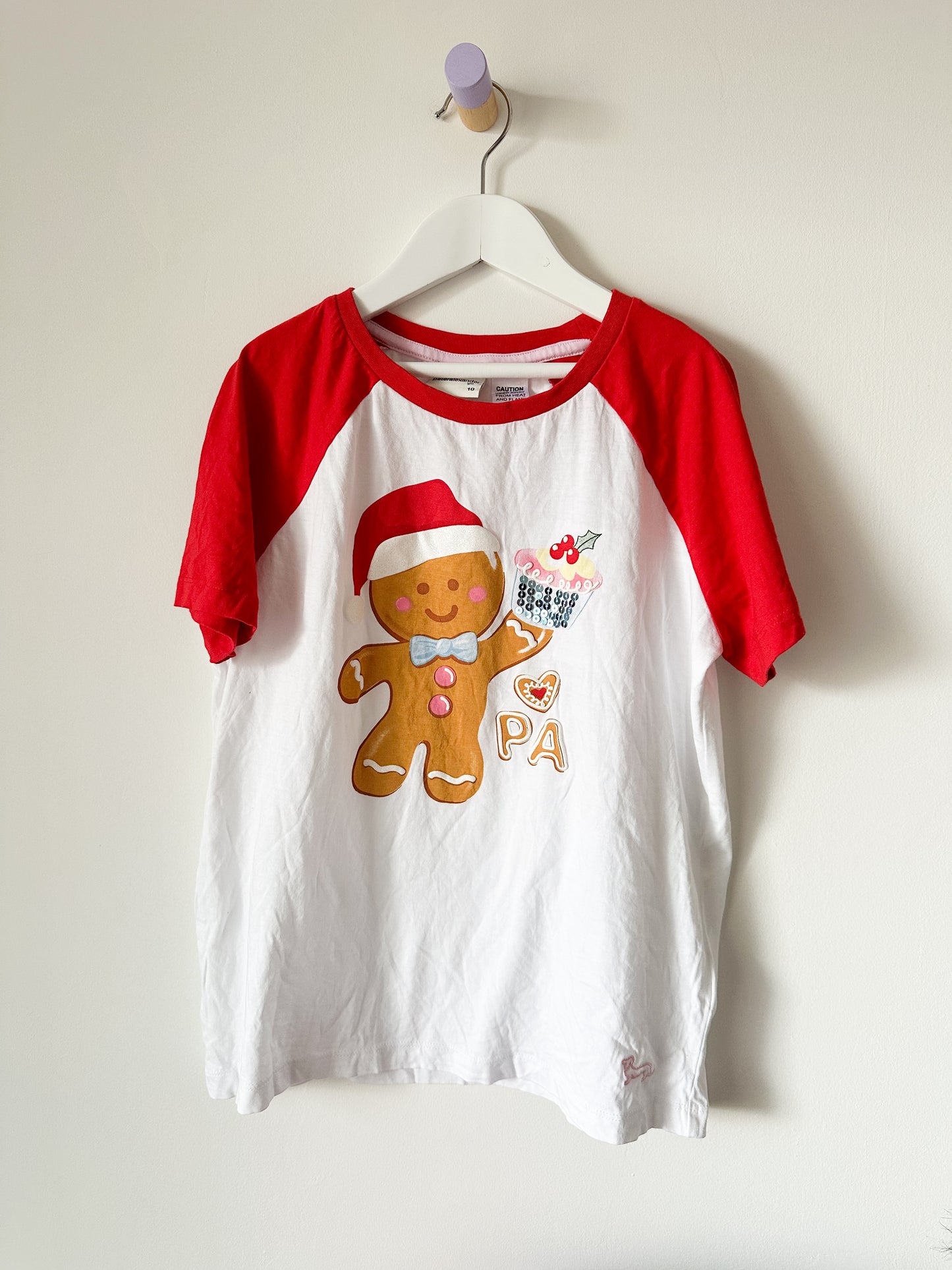 Peter Alexander Gingerbread PJ Top - Size 10 Jnr