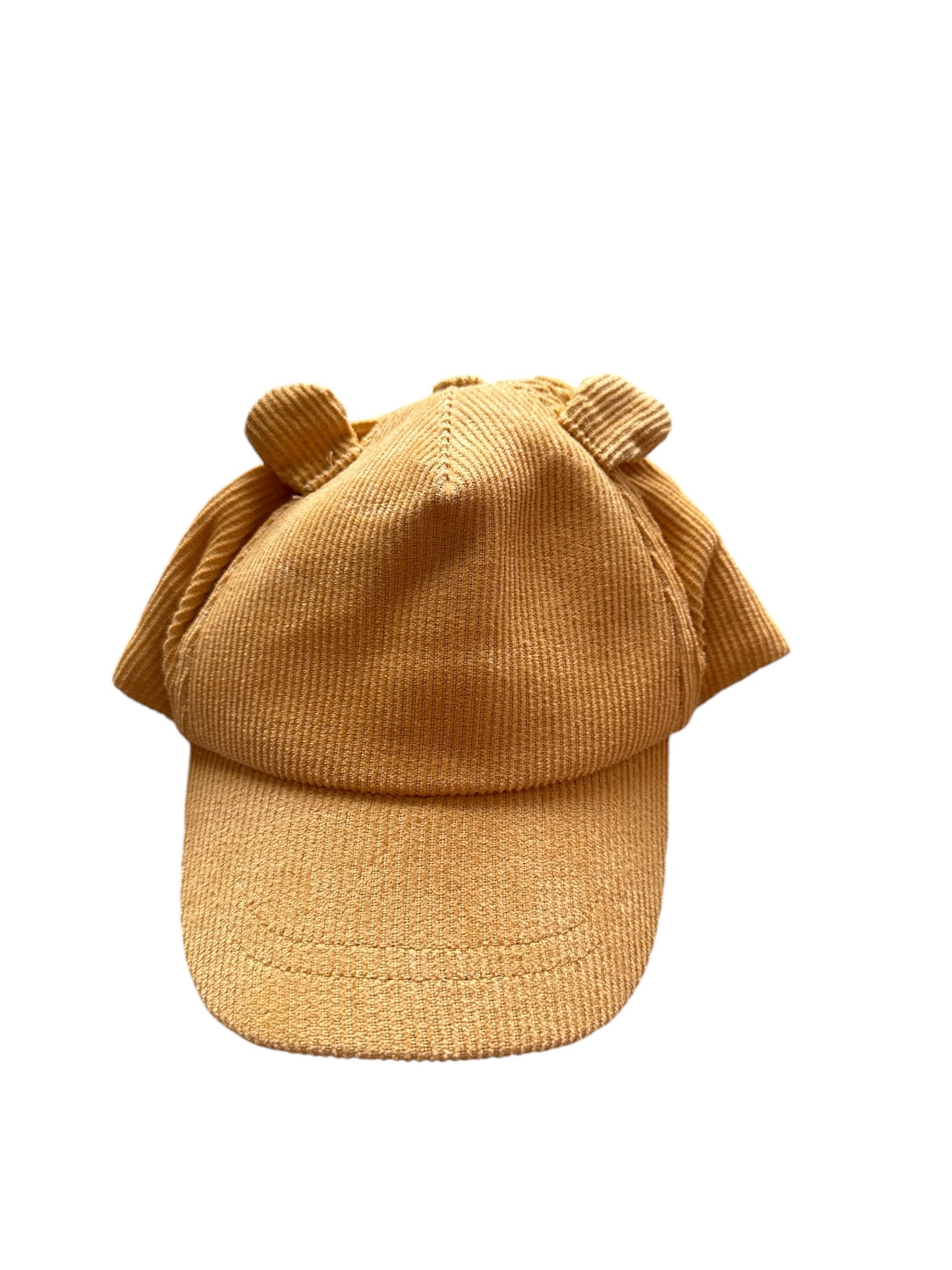 Seed Cord Mustard Bear Ears Cap - Size 6-12 Months