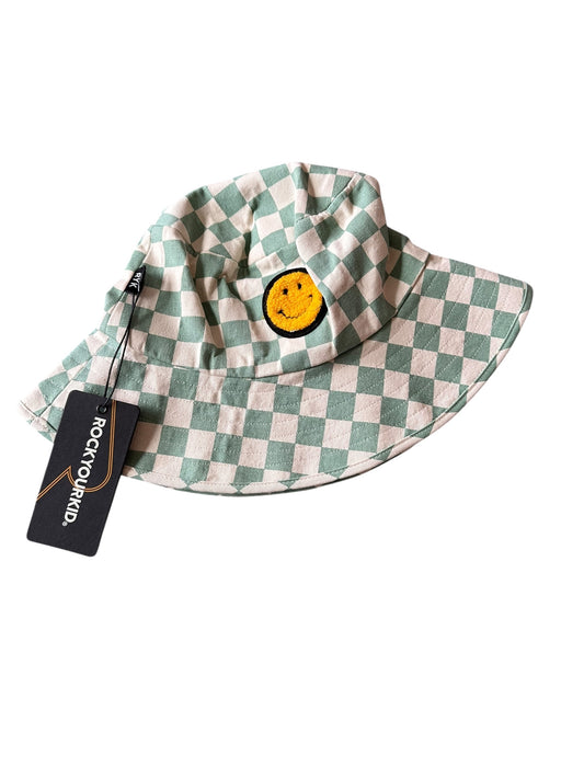 Rock Your Kid Blue Checkered Hat - Size Large (8-14Y) NEW