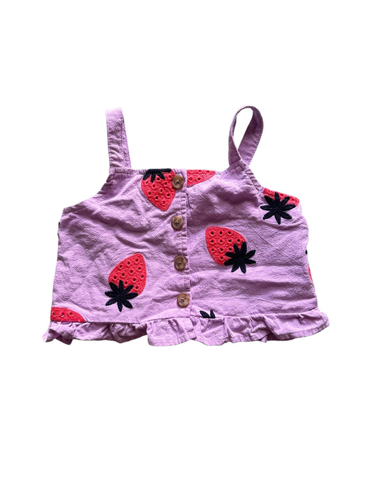 Seed Strawberry Crop Top - Size 4